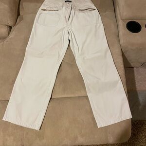 NY Collection Cream Ankle Pants